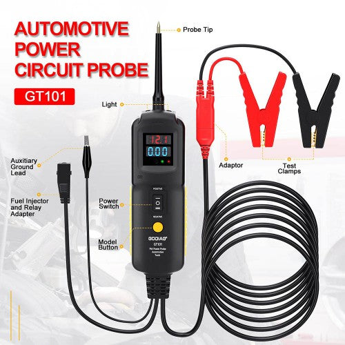 GODIAG GT101 Electric Circuit Tester Vehicles Electrical System Diagnosis/ Fuel Injector Cleaning & Testing/ Current Detection/Relay Testing