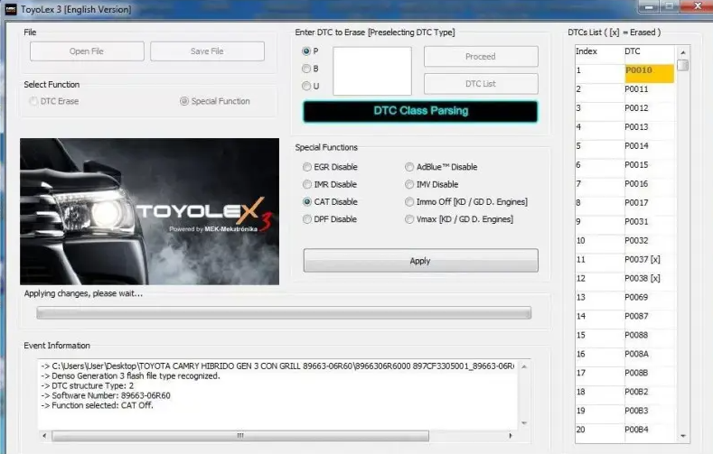 TOYOLEX WITH EOBD SUPPORT