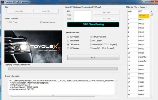 TOYOLEX WITH EOBD SUPPORT